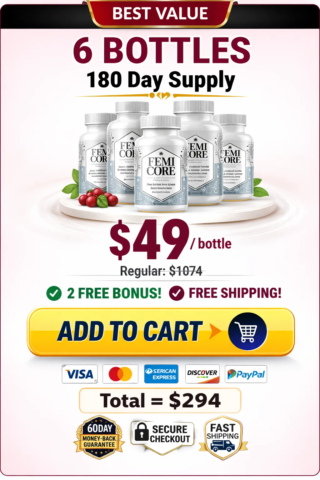 Buy FemiCore 6 Bottle